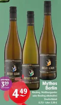 Getränke Hoffmann Mythos Berlin Riesling, Weißburgunder oder Riesling alkoholfrei Angebot