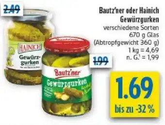 diska Bautz'ner oder Hainich Gewürzgurken Angebot