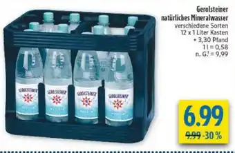 diska Gerolsteiner natürliches Mineralwasser Angebot