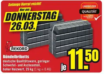 B1 Discount Baumarkt REKORD Bündelbriketts Angebot