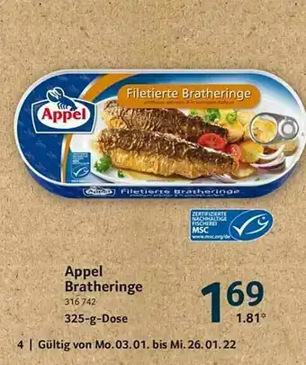 Selgros Appel Bratheringe Angebot