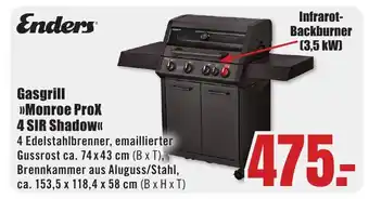 B1 Discount Baumarkt Enders Gasgrill >>Monroe Prox 4 SIR Shadow<< Angebot
