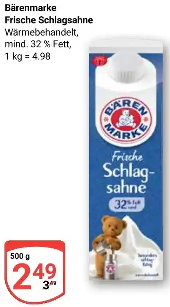 Globus Bärenmarke Frische Schlagsahne Angebot