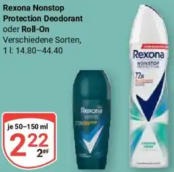 Globus Rexona Nonstop Protection Deodorant oder Roll-On Angebot