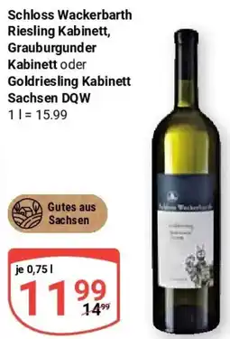 Globus Schloss Wackerbarth Riesling Kabinett, Grauburgunder Kabinett oder Goldriesling Kabinett Sachsen DQW Angebot