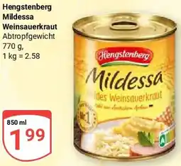 Globus Hengstenberg Mildessa Weinsauerkraut Angebot