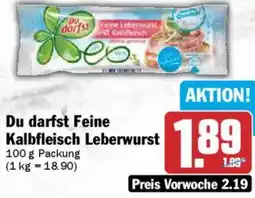 AEZ Du darfst Feine Kalbfleisch Leberwurst Angebot