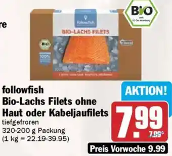 AEZ followfish Bio-Lachs Filets ohne Haut oder Kabeljaufilets Angebot