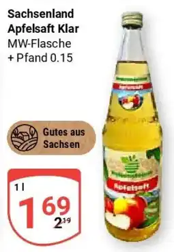 Globus Sachsenland Apfelsaft Klar Angebot