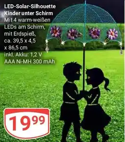 Globus LED-Solar-Silhouette Kinder unter Schirm Angebot