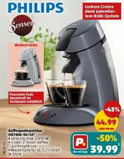PENNY Kaffeepadmaschine HD7806-50/10x Angebot