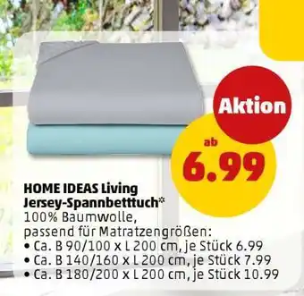 PENNY HOME IDEAS living Jersey-Spannbetttuch Angebot