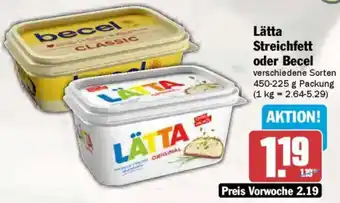 AEZ Lätta Streichfett oder Becel Angebot