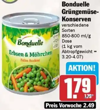 AEZ Bonduelle Grüngemüse Konserven Angebot