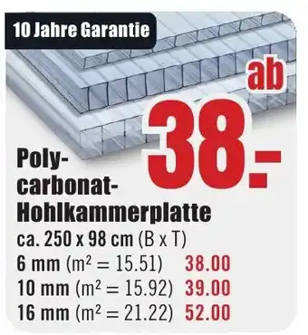 B1 Discount Baumarkt Polycarbonat- Hohlkammerplatte Angebot