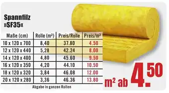 B1 Discount Baumarkt Spannfilz >>SF35<< Angebot