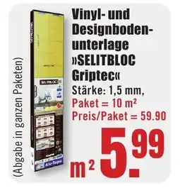 B1 Discount Baumarkt Vinyl- und Designboden- unterlage >>SELITBLOC Griptec«< Angebot
