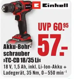 B1 Discount Baumarkt Einhell Akku-Bohr- schrauber >>TC-CD 18/35 Li<< Angebot