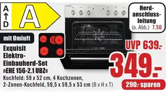 B1 Discount Baumarkt Exquisit Elektro- Einbauherd-Set "EHE 156-2.1 UBZ" Angebot