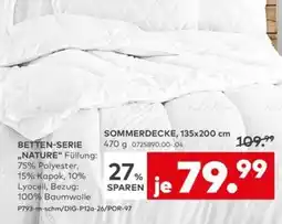 porta SILVER CROWN BETTEN-SERIE ,,NATURE" SOMMERDECKE, 135x200 cm Angebot