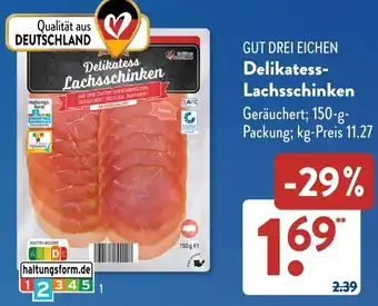 Aldi Süd GUT DREI EICHEN Delikatess- Lachsschinken Angebot