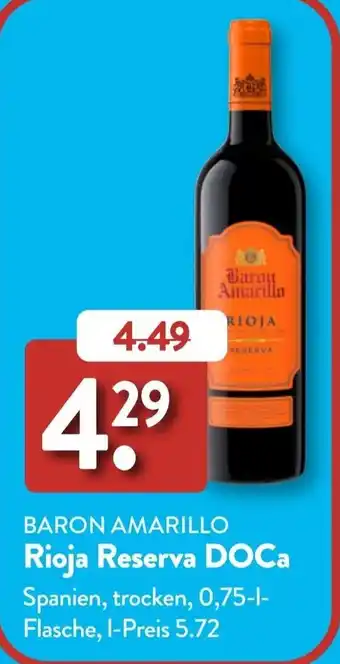 Aldi Süd BARON AMARILLO Rioja Reserva DOCa Angebot