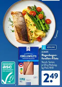 Aldi Süd ALMARE Regenbogen- forellen-Filets Angebot