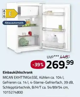 ROLLER Einbaukühlschrank MICAN EKHTTMG4SSE Angebot