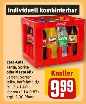 REWE Coca-Cola, Fanta, Sprite oder Mezzo Mix Angebot