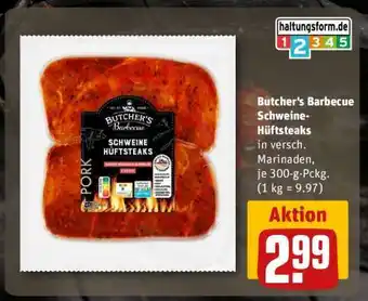 REWE Butcher's Barbecue Schweine-Hüftsteaks Angebot