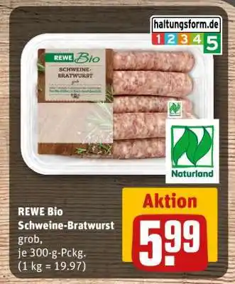 REWE REWE Bio Schweine Bratwurst Angebot