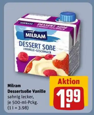 REWE Milram Dessertsoße Vanille Angebot