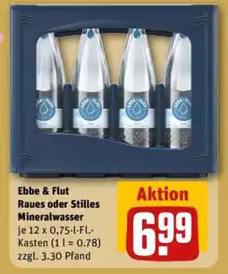 REWE Ebbe & Flut Raues oder Stilles Mineralwasser Angebot