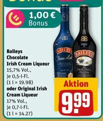 REWE Baileys Chocolate Irish Cream Liqueur oder Original Irish Cream Liqueur Angebot