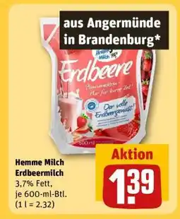 REWE Hemme Milch Erdbeermilch Angebot