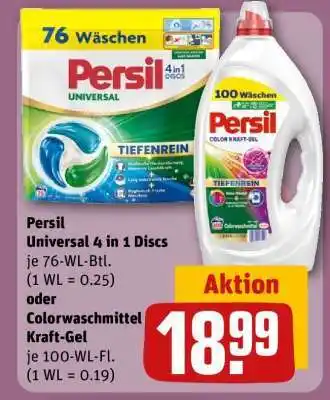 REWE Persil Universal 4 in 1 Discs oder Colorwaschmittel Kraft-Gel Angebot