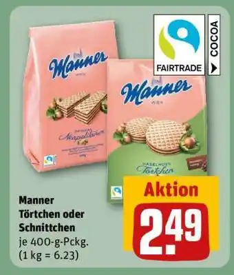 REWE Manner Törtchen oder Schnittchen Angebot