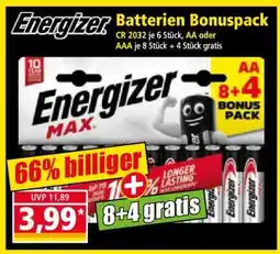 Norma Energizer Batterien Bonuspack Angebot
