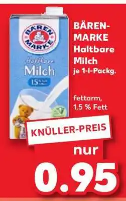 Kaufland BÄREN-MARKE Haltbare Milch je 1-l-Packg Angebot