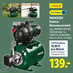 Lidl PARKSIDE Elektro- Hauswasserwerk Angebot