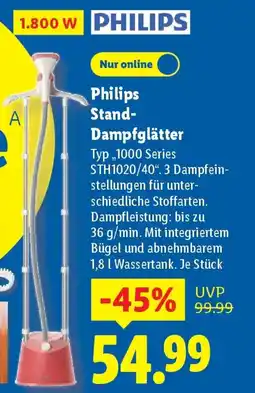 Lidl Philips Stand- Dampfglätter Angebot