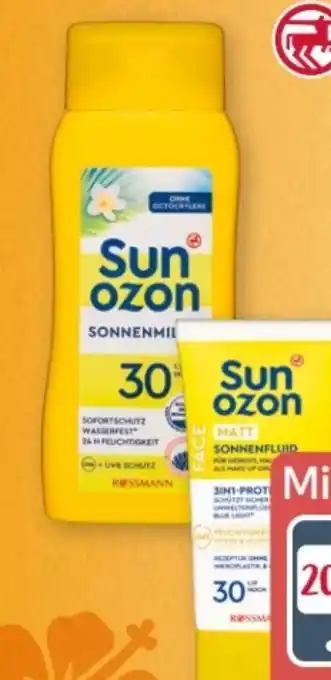Rossmann Sunozon Sonnenmilch LSF 30 Angebot