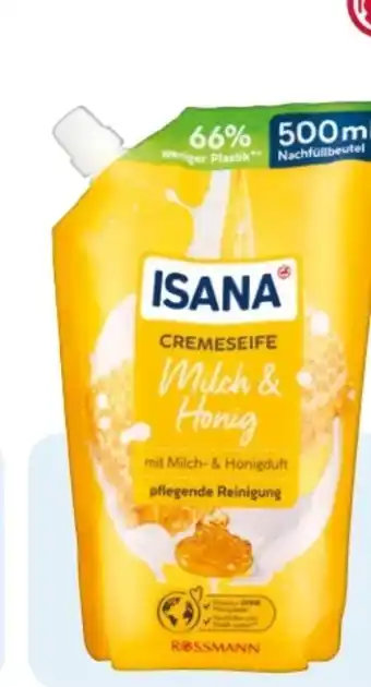 Rossmann Isana Seife im Nachfüllbeutel Angebot