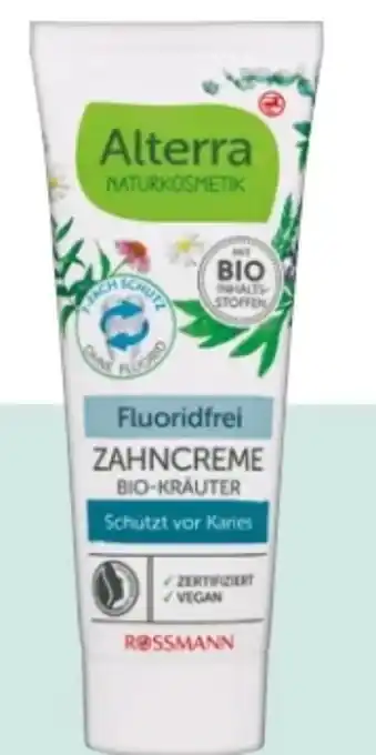 Rossmann Alterra Zahncreme Fluoridfrei Bio-Kräuter Angebot