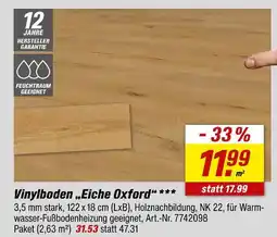 toom Baumarkt Vinylboden eiche oxford Angebot