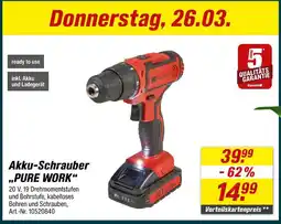 toom Baumarkt Akku-schrauber pure work Angebot