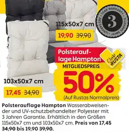 Rusta Polsterauflage hampton 103x50x7 cm Angebot