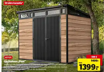 Hagebau Keter gerätehaus „pent“ Angebot