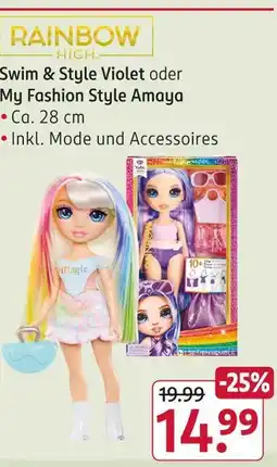 Rossmann Rainbow high swim & style violet Angebot