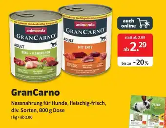 Das Futterhaus Animonda grancarno Angebot